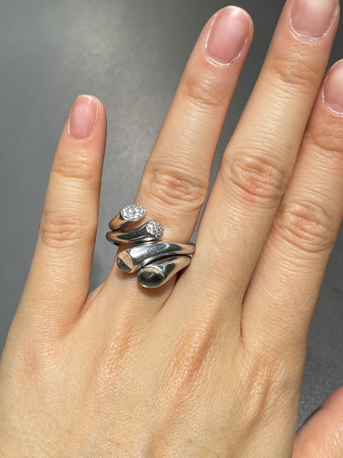 Georg Jensen 18K Gold Carnival Aquamarine Diamond Ring