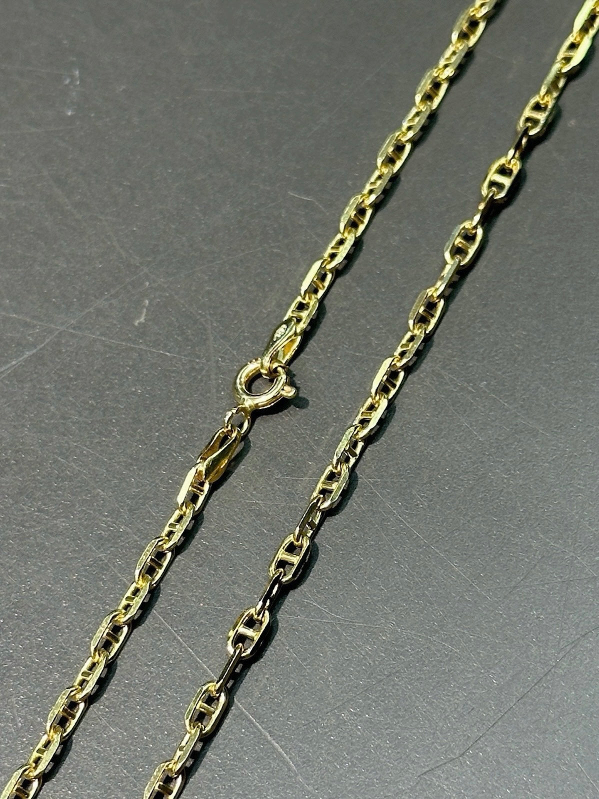 14K 黄金 3.0 毫米实心锚项链