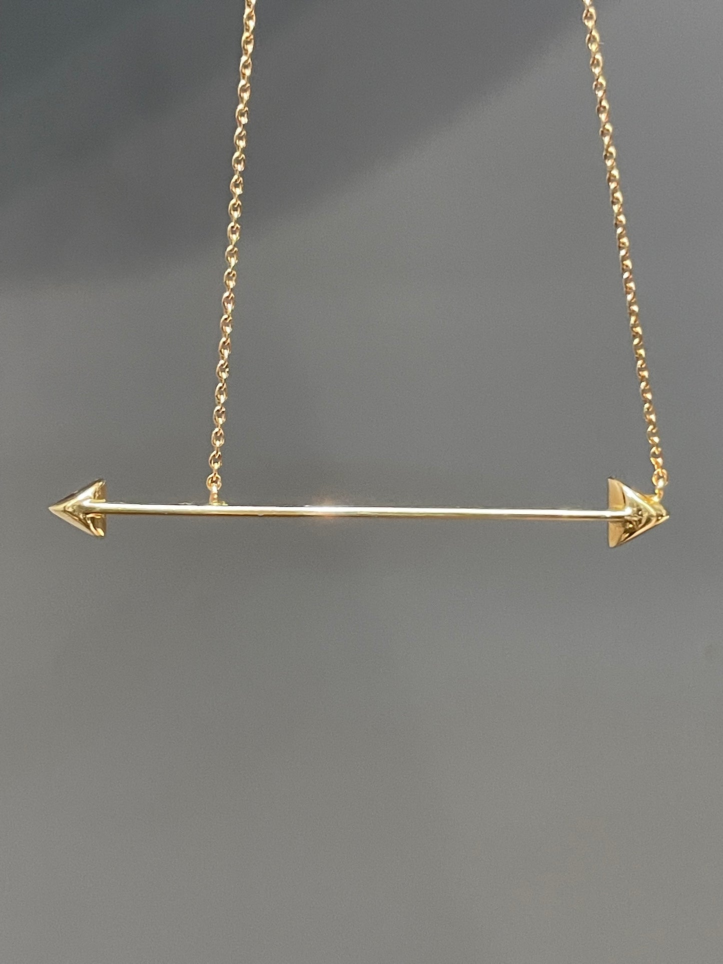 18K Yellow Gold 0.08 CTW Diamond Arrow Necklace