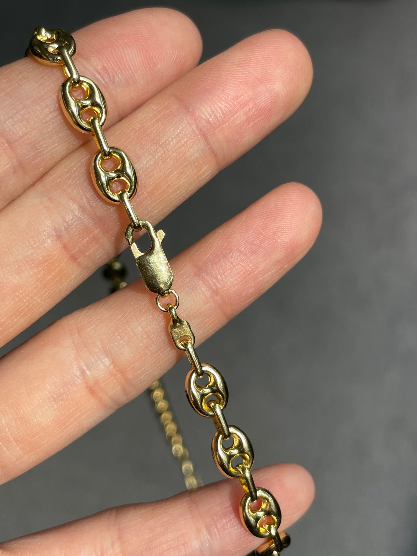 14K Gold 6.0 mm Puffy Mariner Chain Necklace