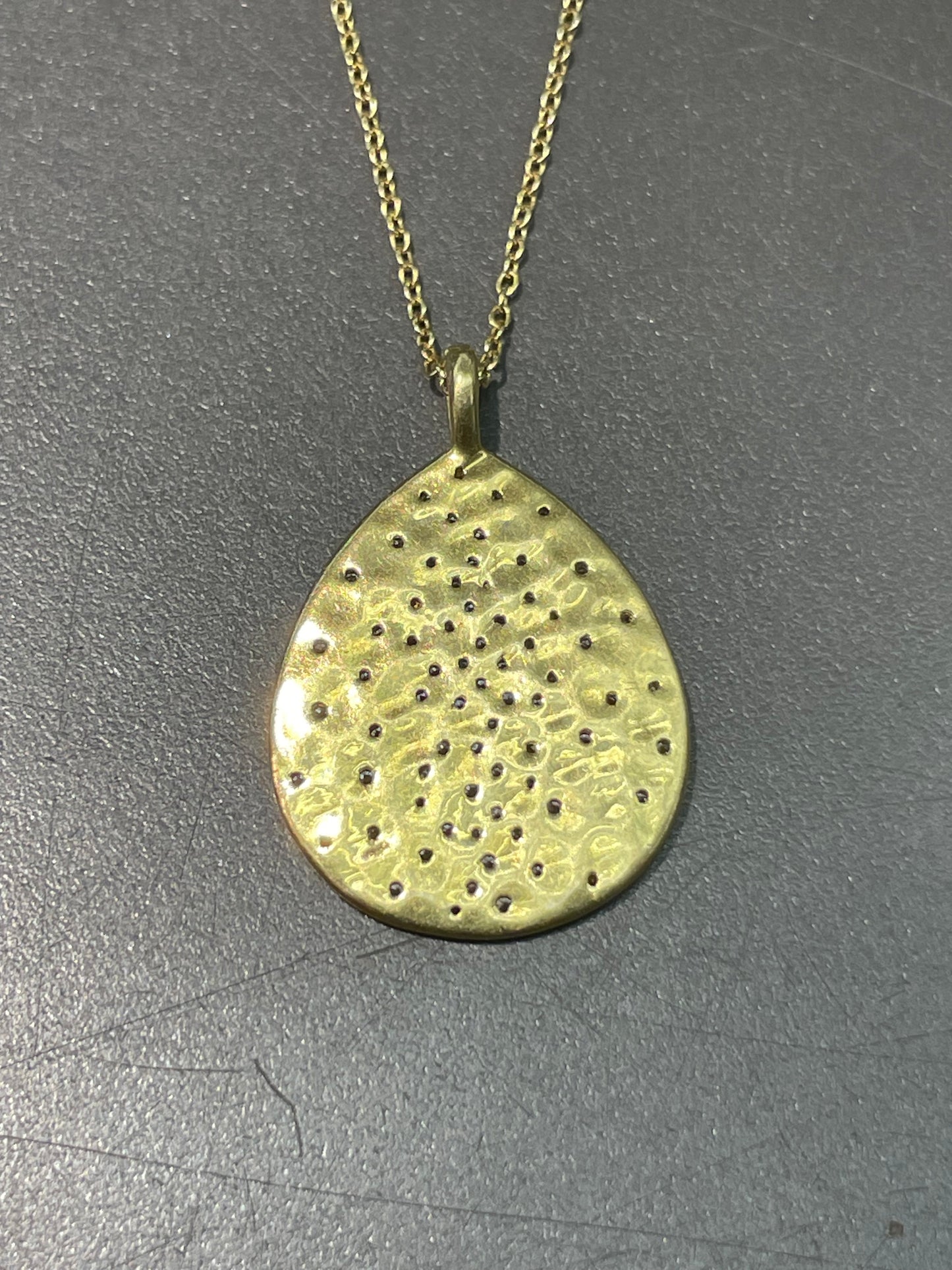 Ippolita 18K Yellow Gold 0.34 CTW Crinkle Teardrop Pendant Necklace