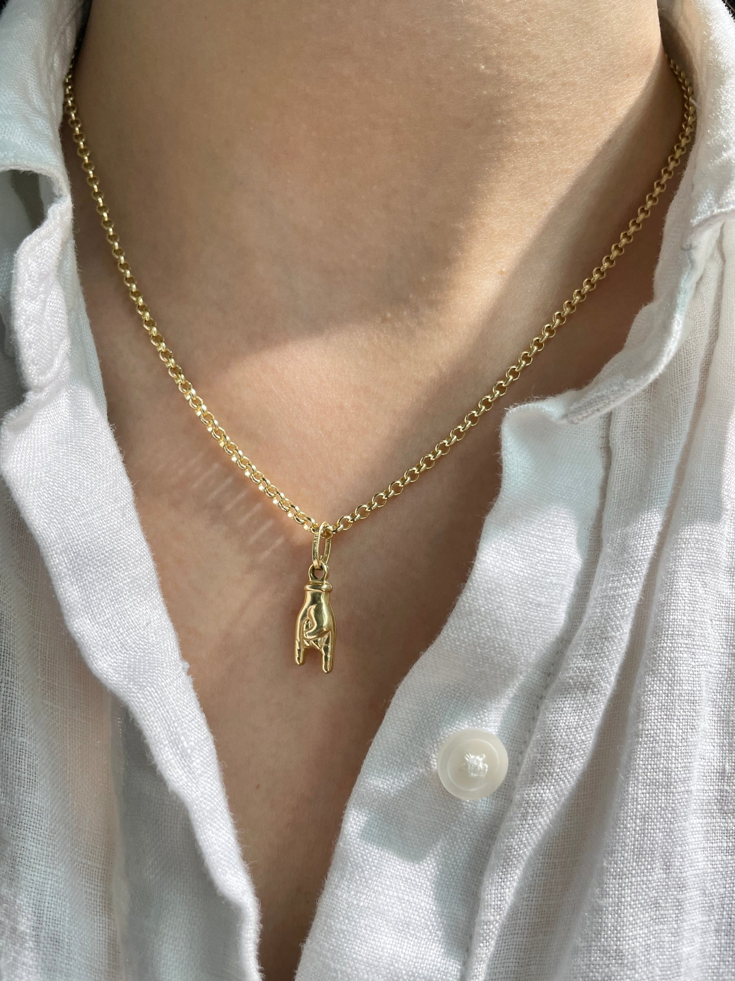 Vintage 14K Gold Rock and Roll Hand Charm