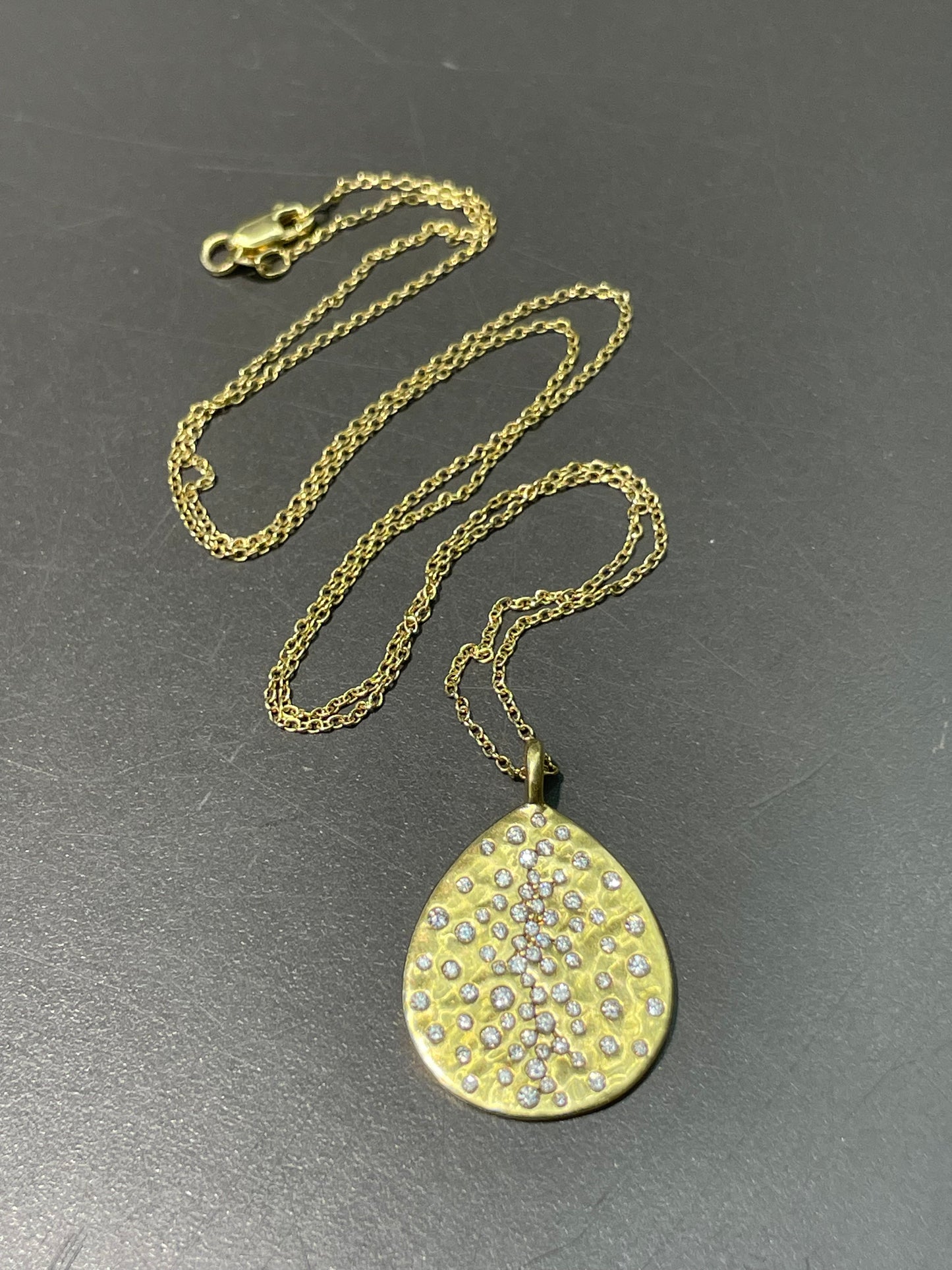 Ippolita 18K Yellow Gold 0.34 CTW Crinkle Teardrop Pendant Necklace