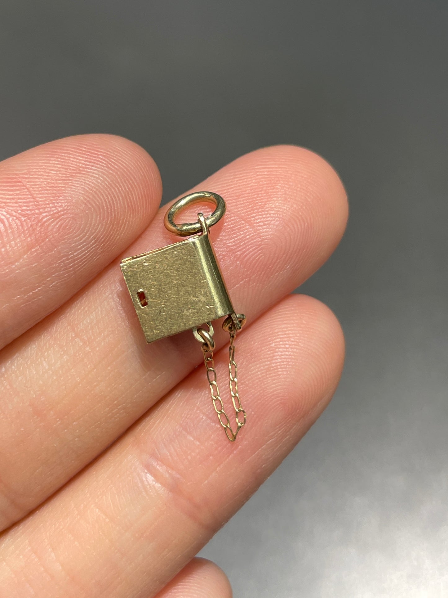 Vintage 14K Gold Heart Book Charm