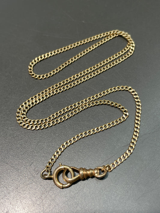 Vintage 14K Gold 2.0 mm Curblink Watch Chain Necklace