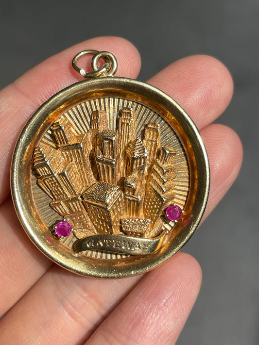 Vintage 14K Gold Large New York City Gateway Charm