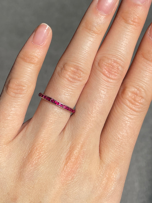 Antique French Platinum Ruby Band Ring