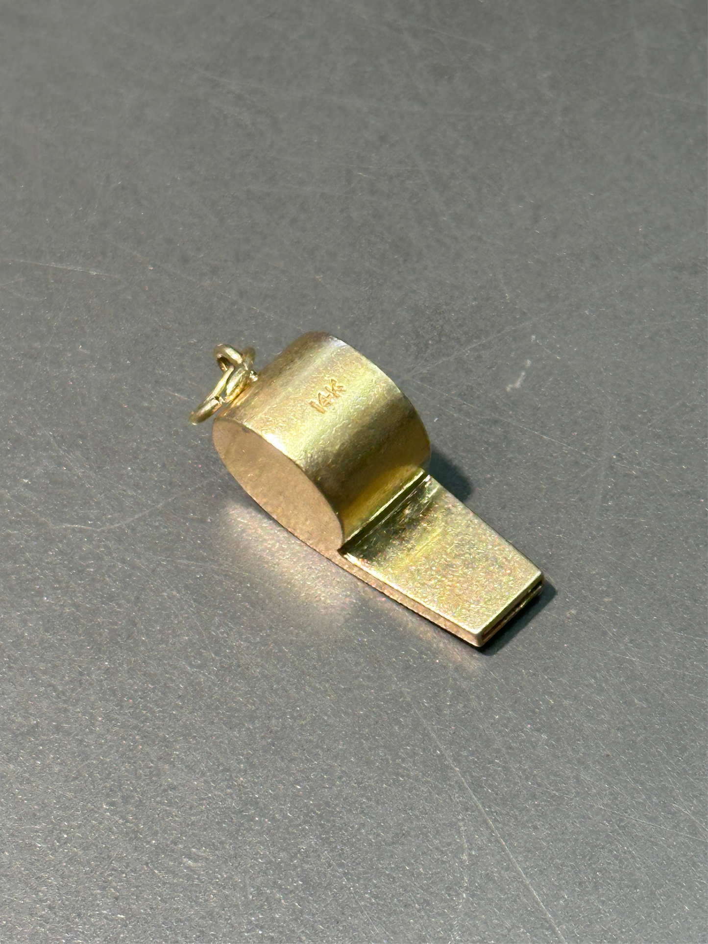 Vintage 14K Gold Working Whistle Charm