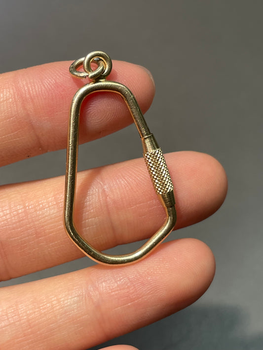 Vintage 14K Yellow Gold Large Carabiner Clasp