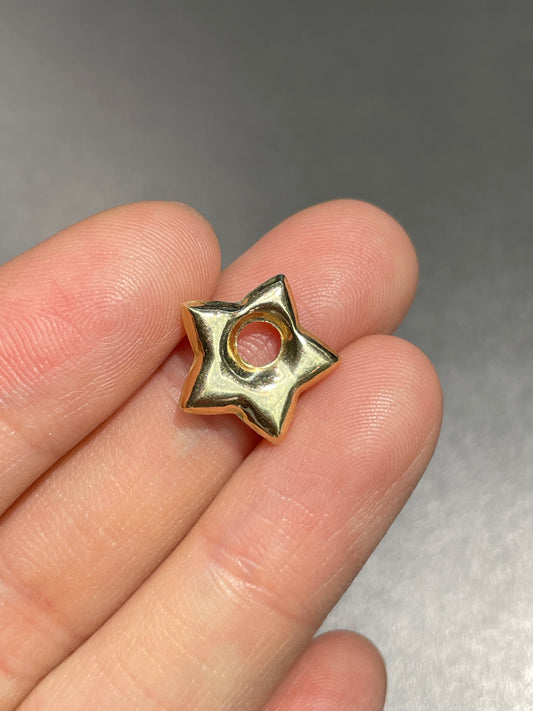 Vintage 14K Gold Mini Puffy Star Charm