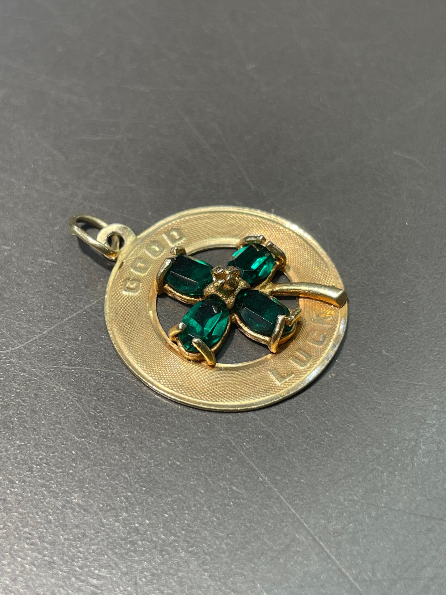 Vintage 14K Yellow Gold Good Luck Clover Pendant