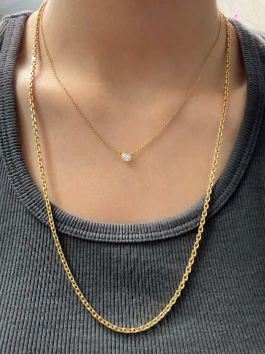 14K Yellow Gold 3.0 mm Biker Chain Necklace 26.0 inch