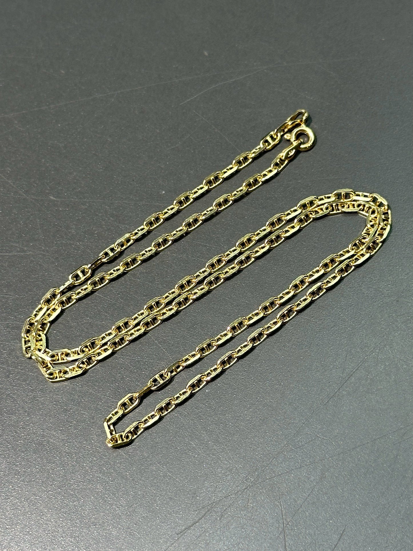 14K 黄金 3.0 毫米实心锚项链