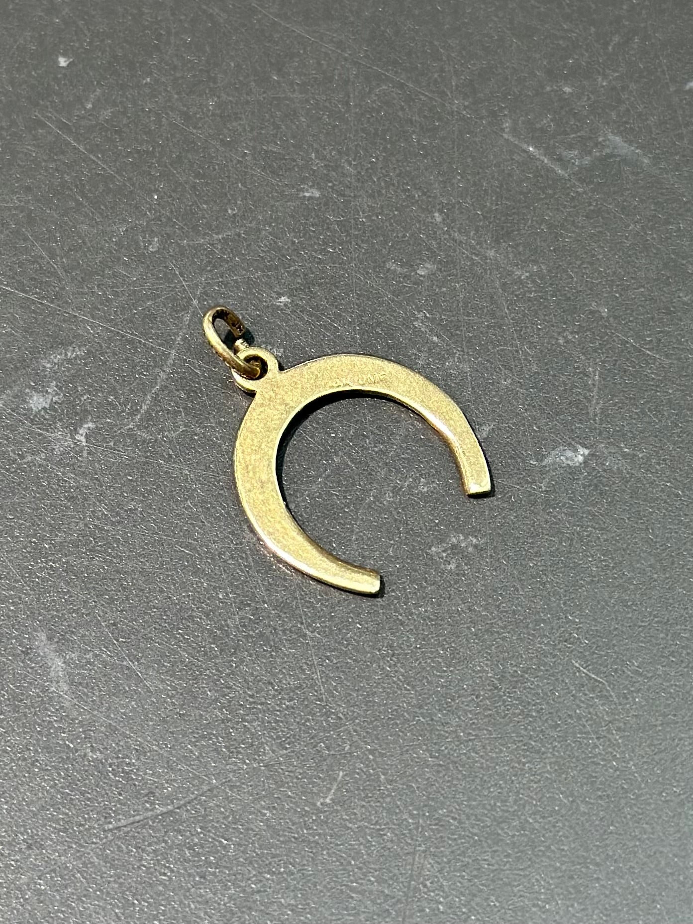 Vintage 14K Yellow Gold Horse Shoe Charm Pendant