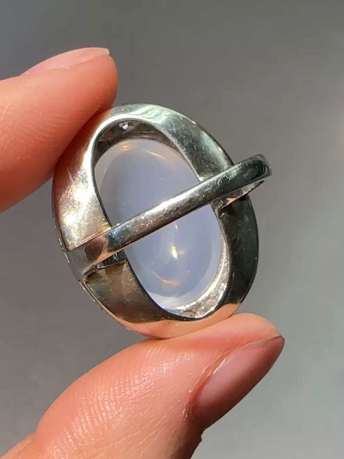 Edwardian 14K White Gold 13.2 CTW Ceylon Moonstone Rose Cut Diamond Halo Ring