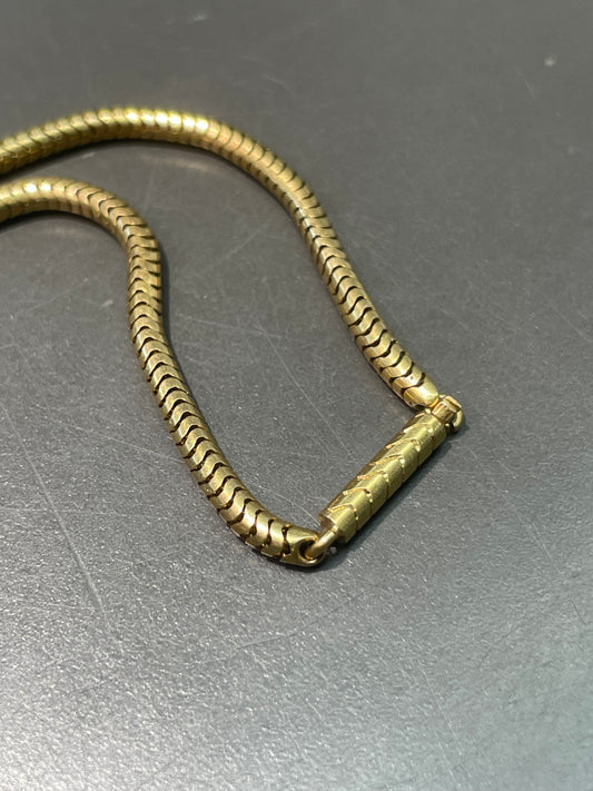 Antique Victorian 14K Yellow Gold Snake Chain Necklace 15.25 inches