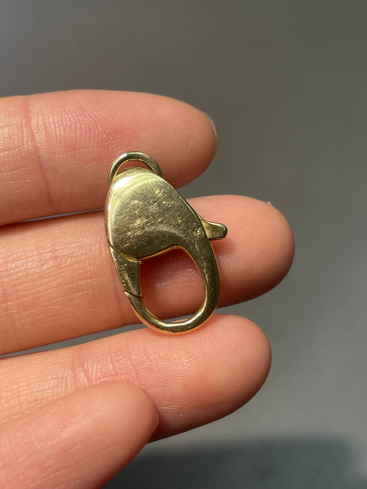 Vintage 14K Yellow Gold Large Round Clasp Charm Holder