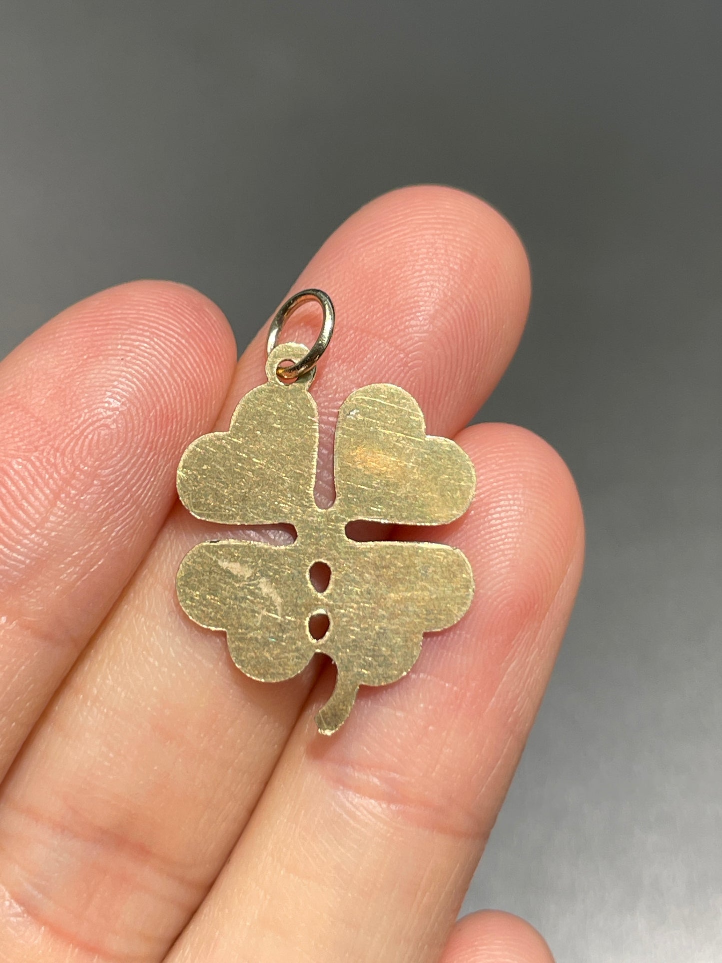 Vintage 14K Gold Four Leaf Clover Charm