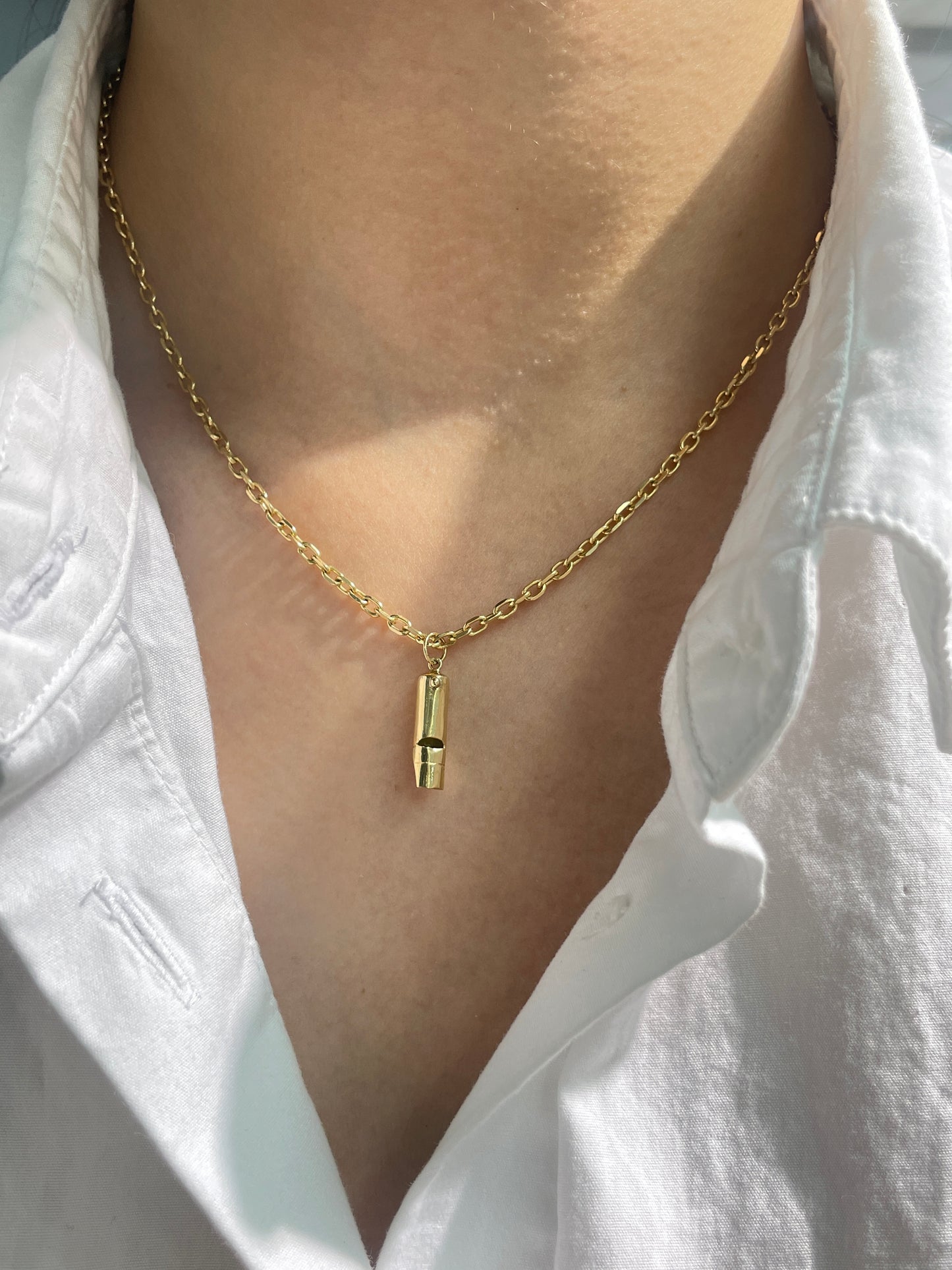 Vintage 14K Gold Mini Working Whistle Charm