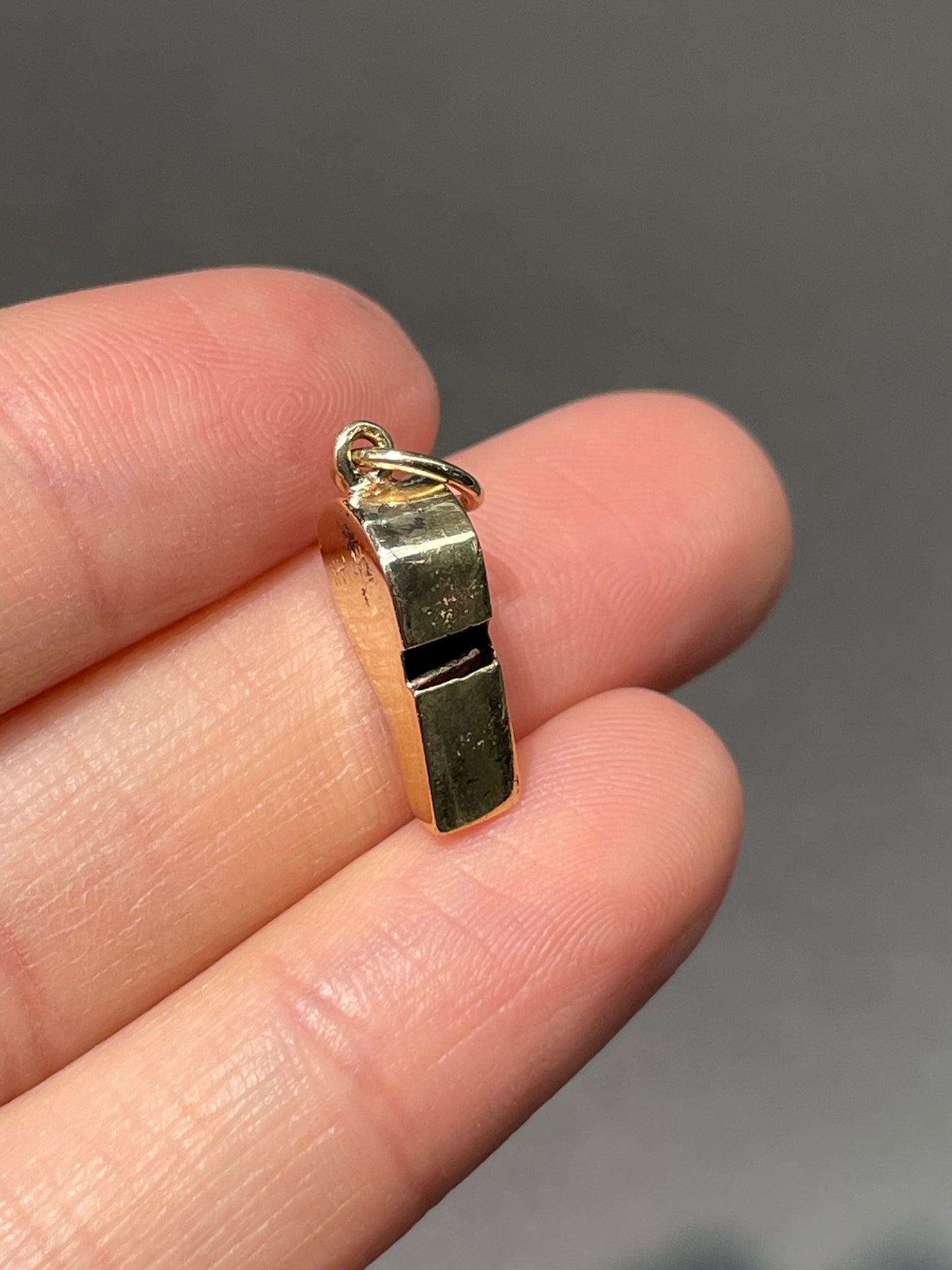 Vintage 14K Gold Mini Whistle Charm