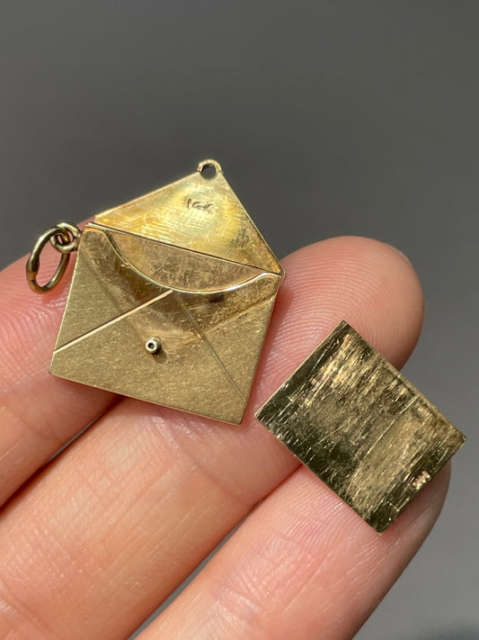 Vintage 14K Yellow Gold Articulating Envelope Charm