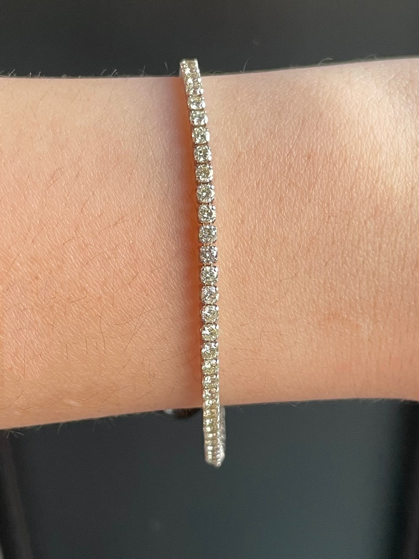 14K White Gold 2.20 CTW Diamond Tennis Bracelet