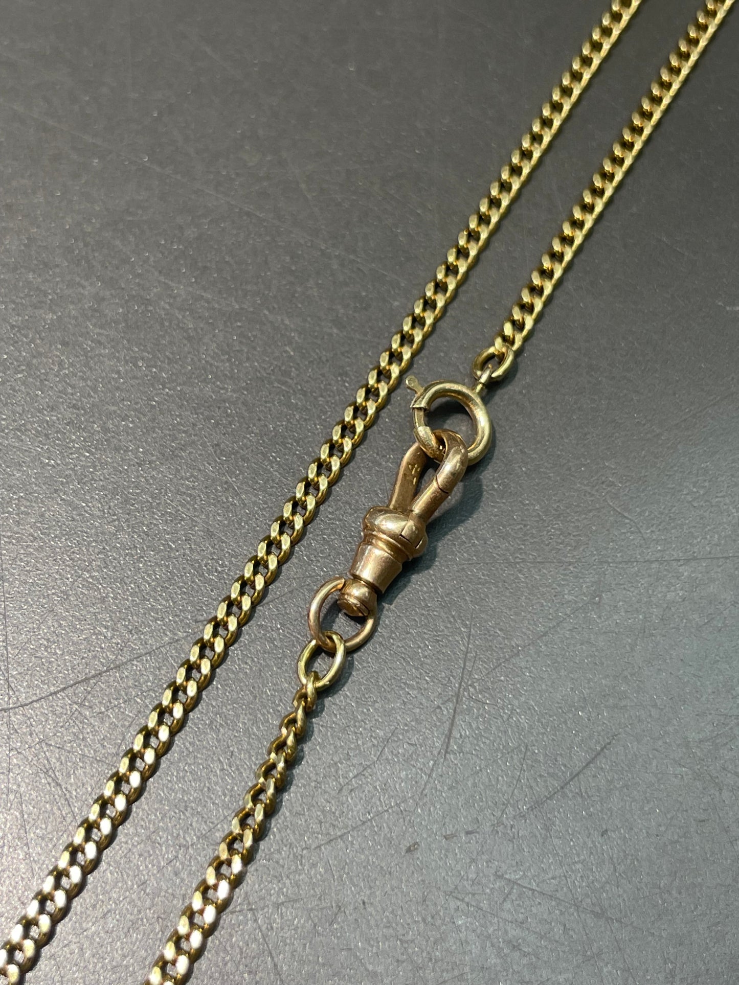 Vintage 18K Gold 2.0 mm Curb Link Watch Chain