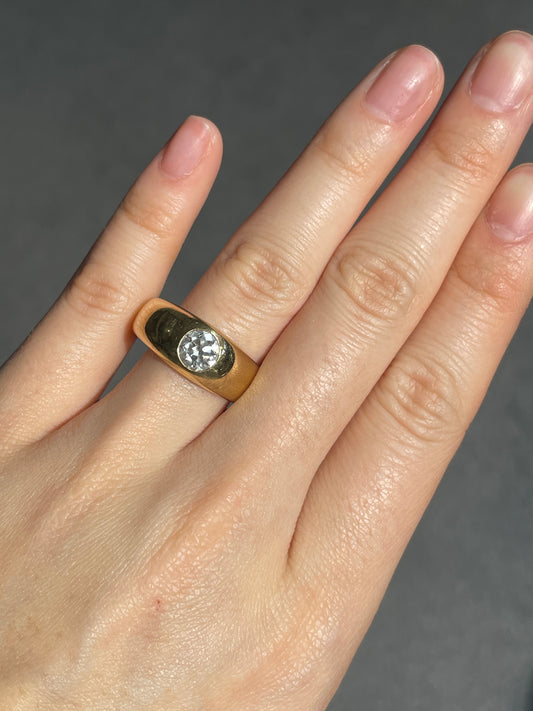 Antique 14K Yellow Gold 0.75 CTW Diamond Gypsy Ring