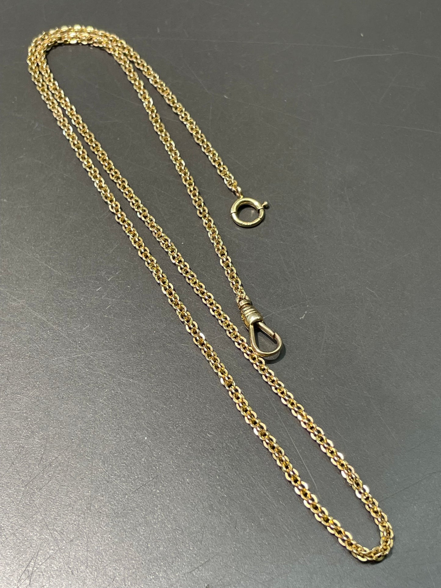 Antique 14K Gold Fancy Link Watch Chain Necklace 22.0 inch