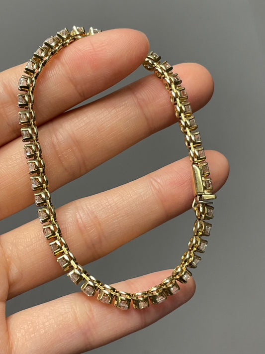 14K Yellow Gold 5.16 CTW Diamond Tennis Bracelet