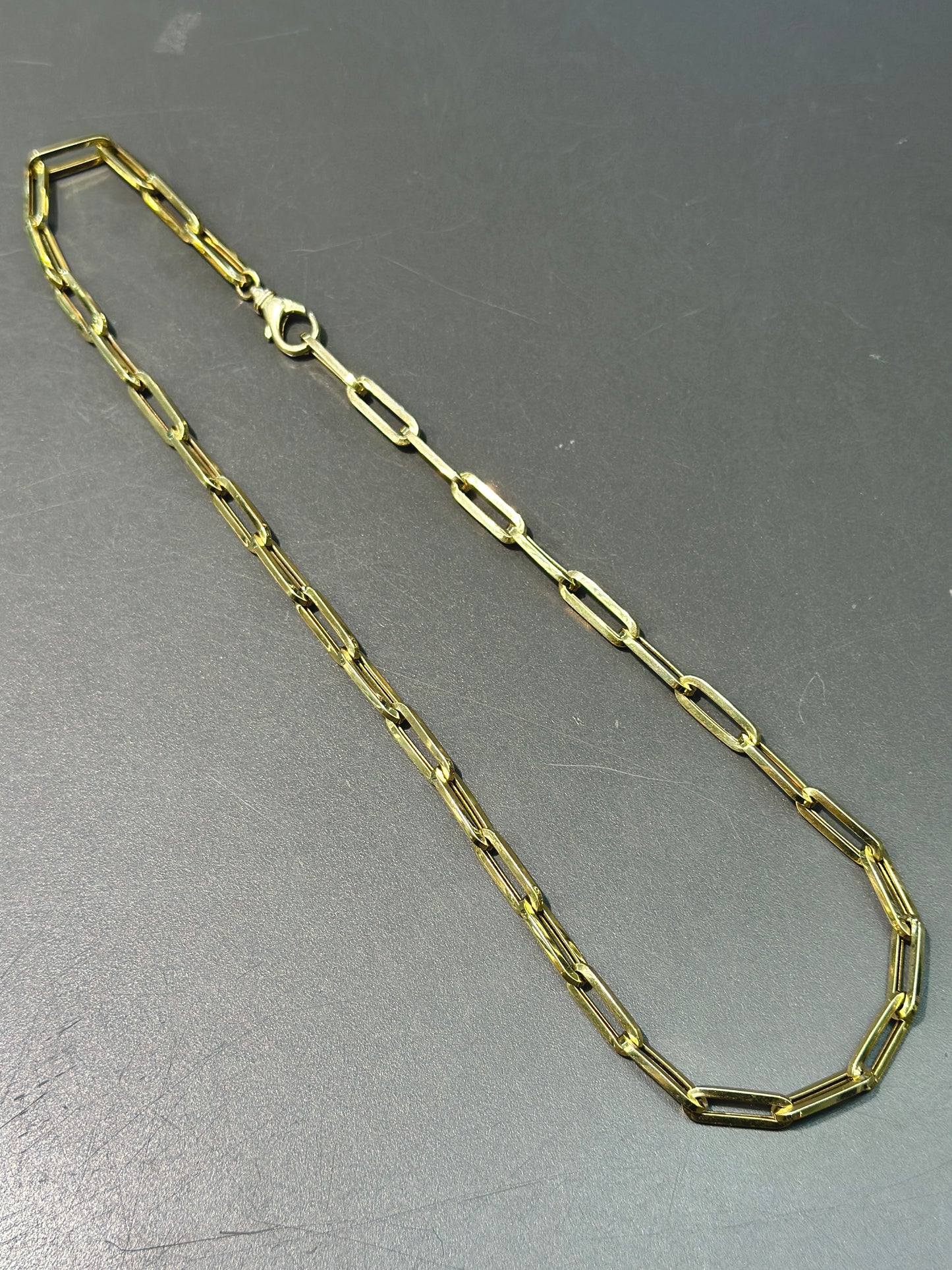 14K 金空心回形针链项链
