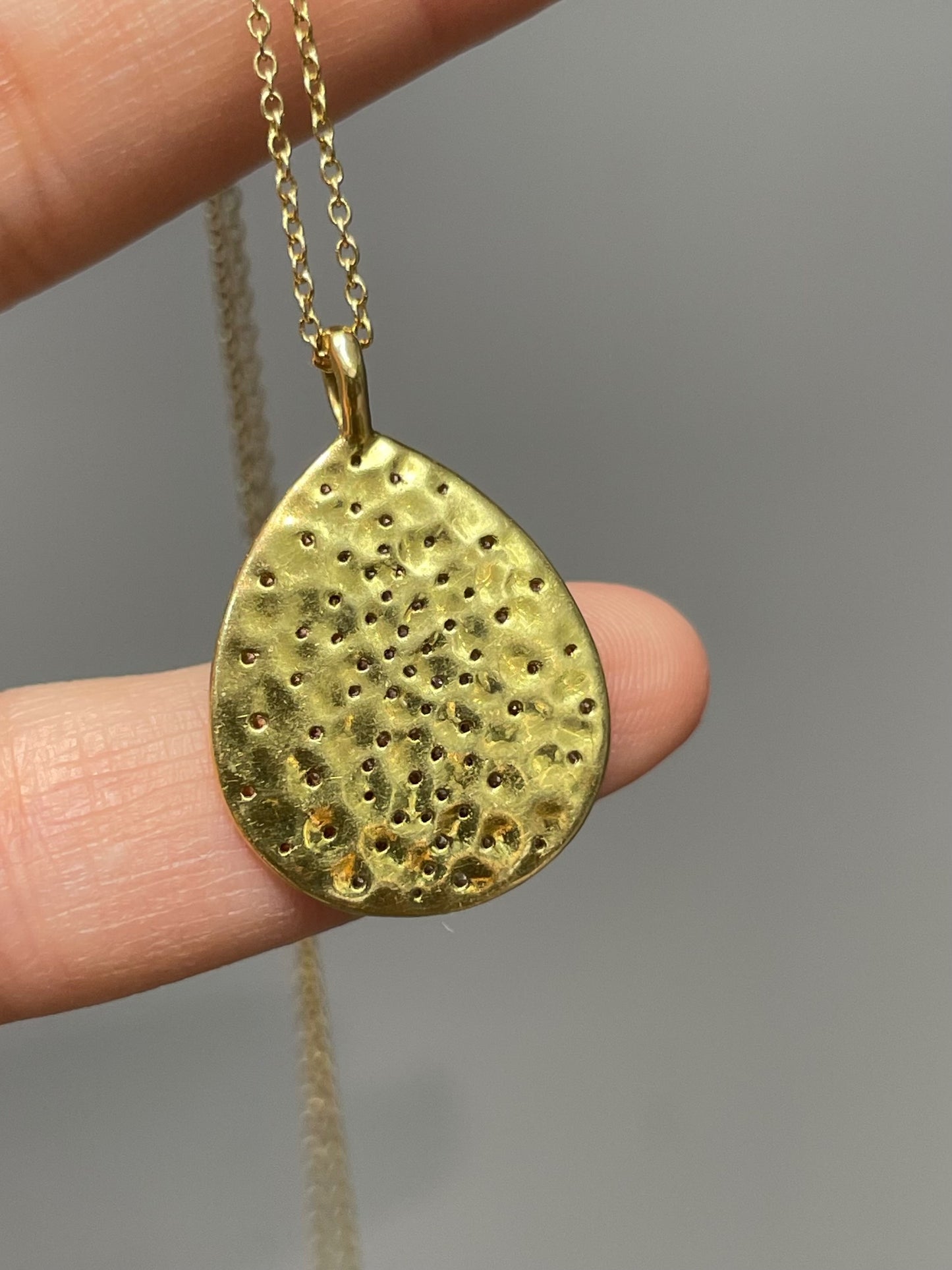 Ippolita 18K Yellow Gold 0.34 CTW Crinkle Teardrop Pendant Necklace