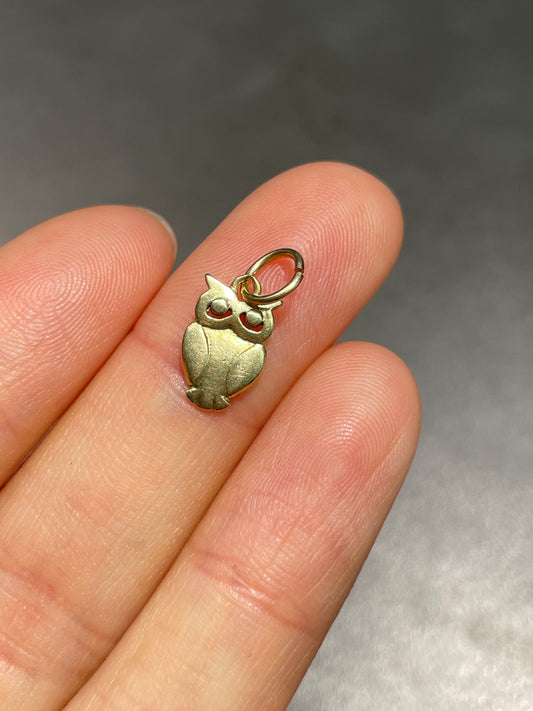 Vintage 14K Gold Mini Owl Charm