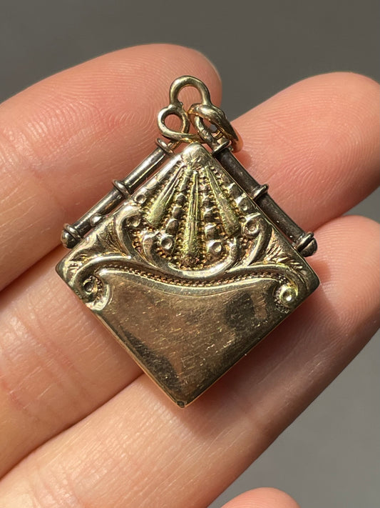 Antique 14K Gold Motif Square Locket