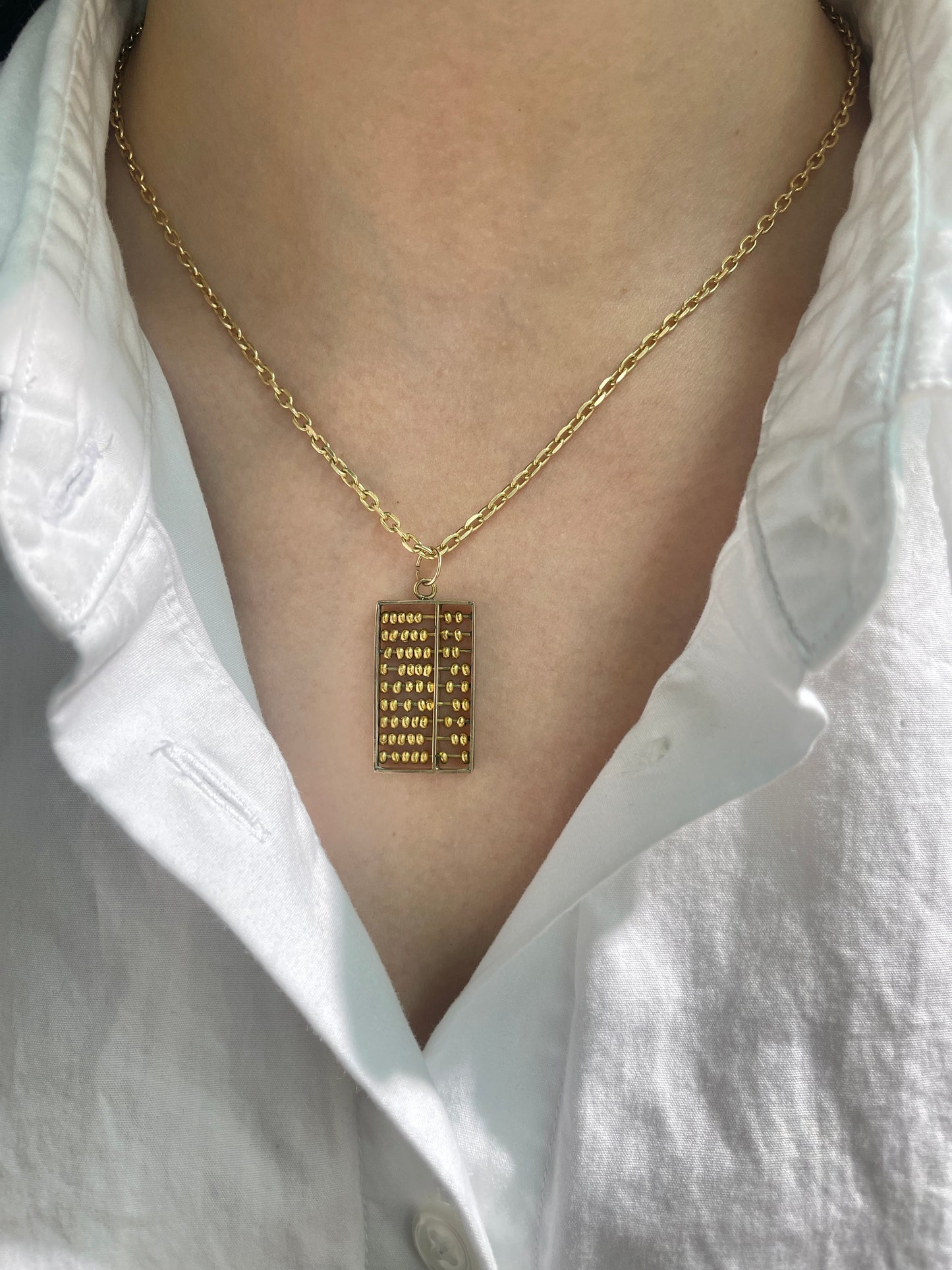 Vintage 14K Gold Large Articulating Abacus Charm