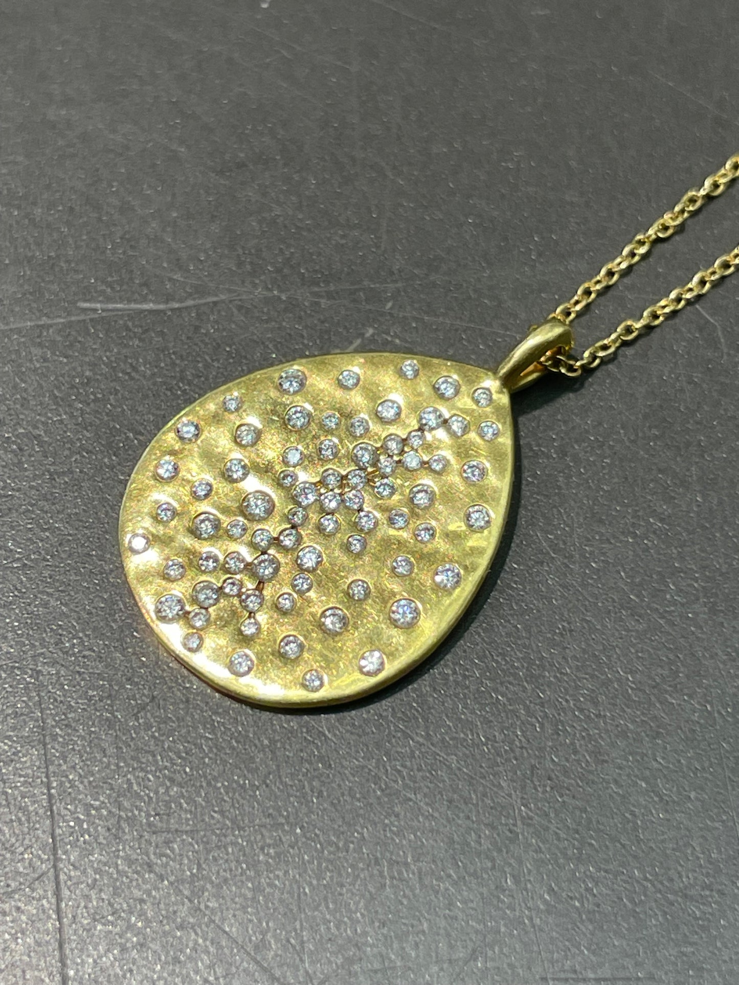Ippolita 18K Yellow Gold 0.34 CTW Crinkle Teardrop Pendant Necklace