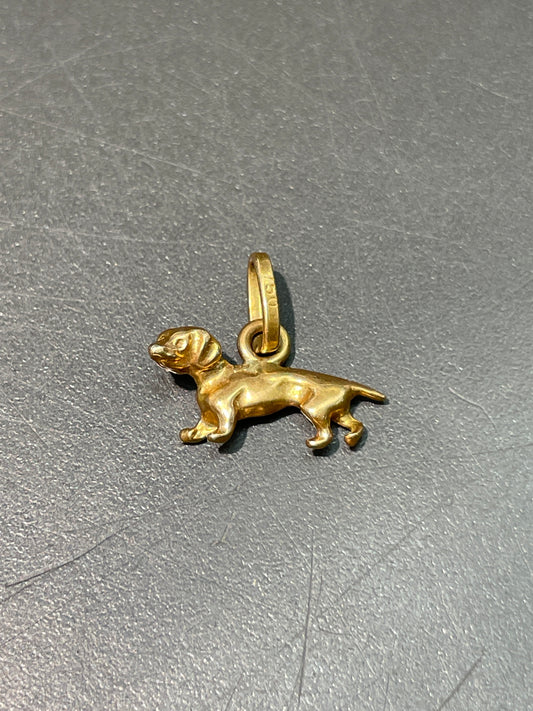 Vintage 18K Gold Daschund Charm