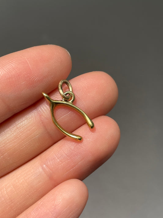 Vintage 14K Gold Wishbone Charm