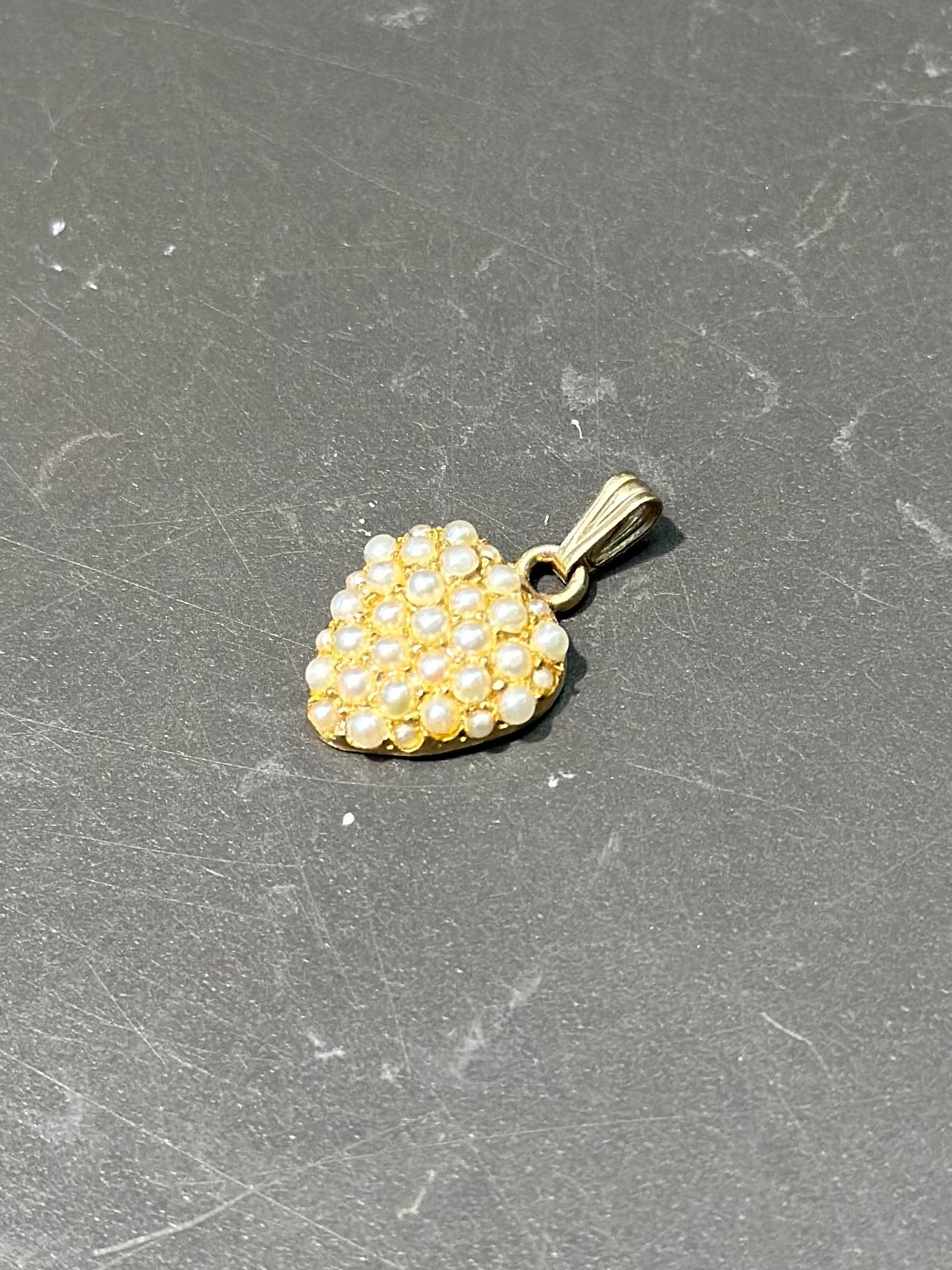 维多利亚 14K 金种子珍珠心形串饰