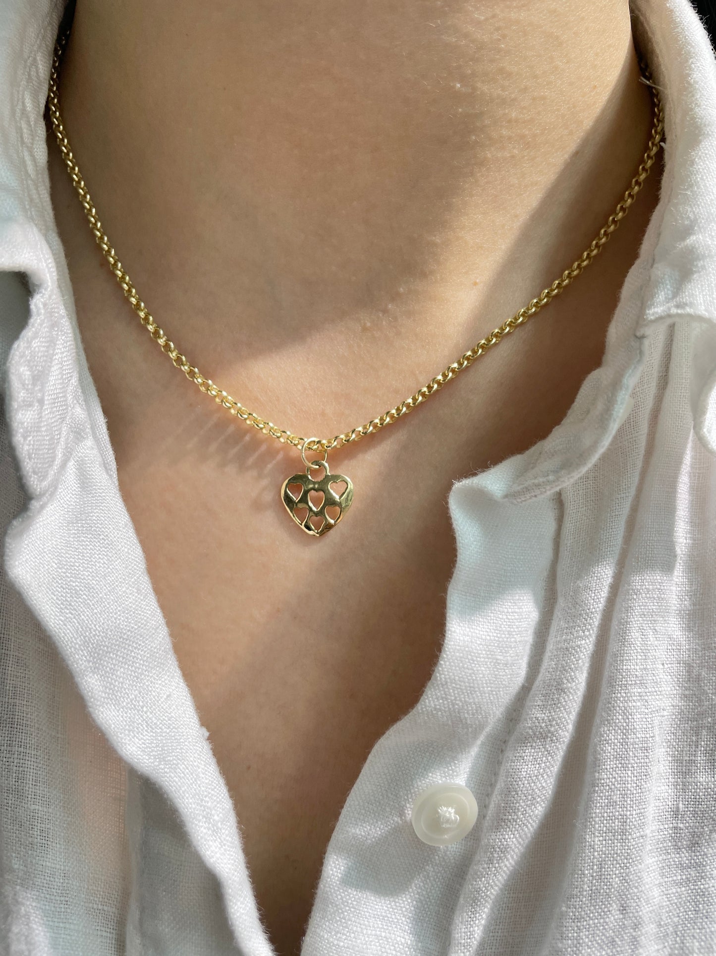 Vintage 14K Gold Stencil Heart Charm