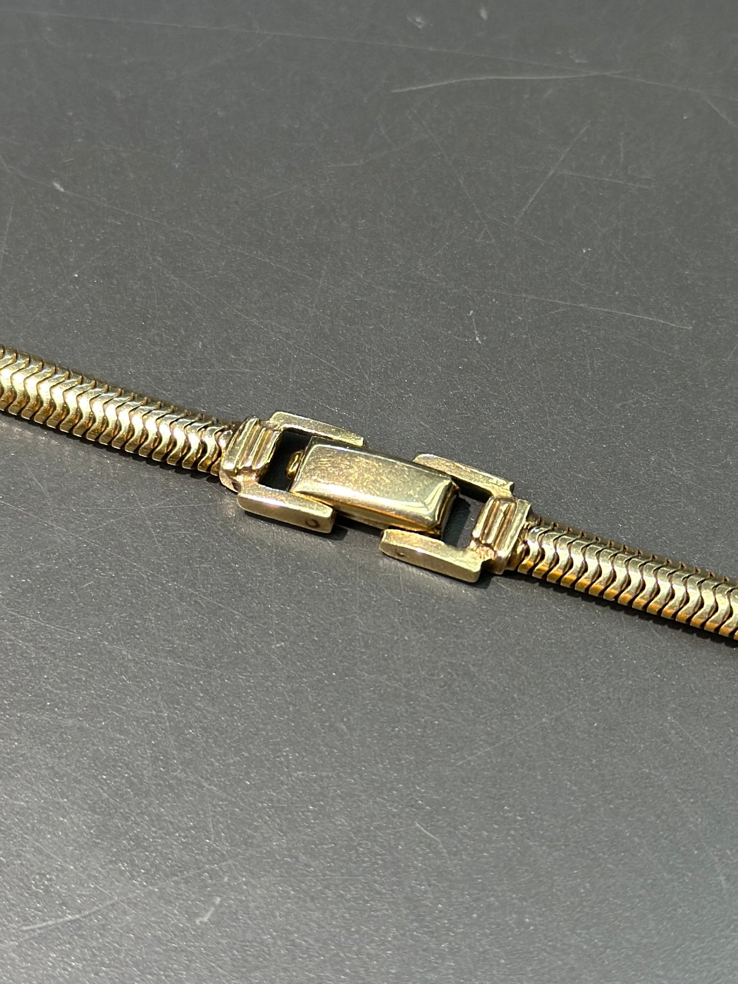复古 14K 金蛇链项链 15.5 英寸