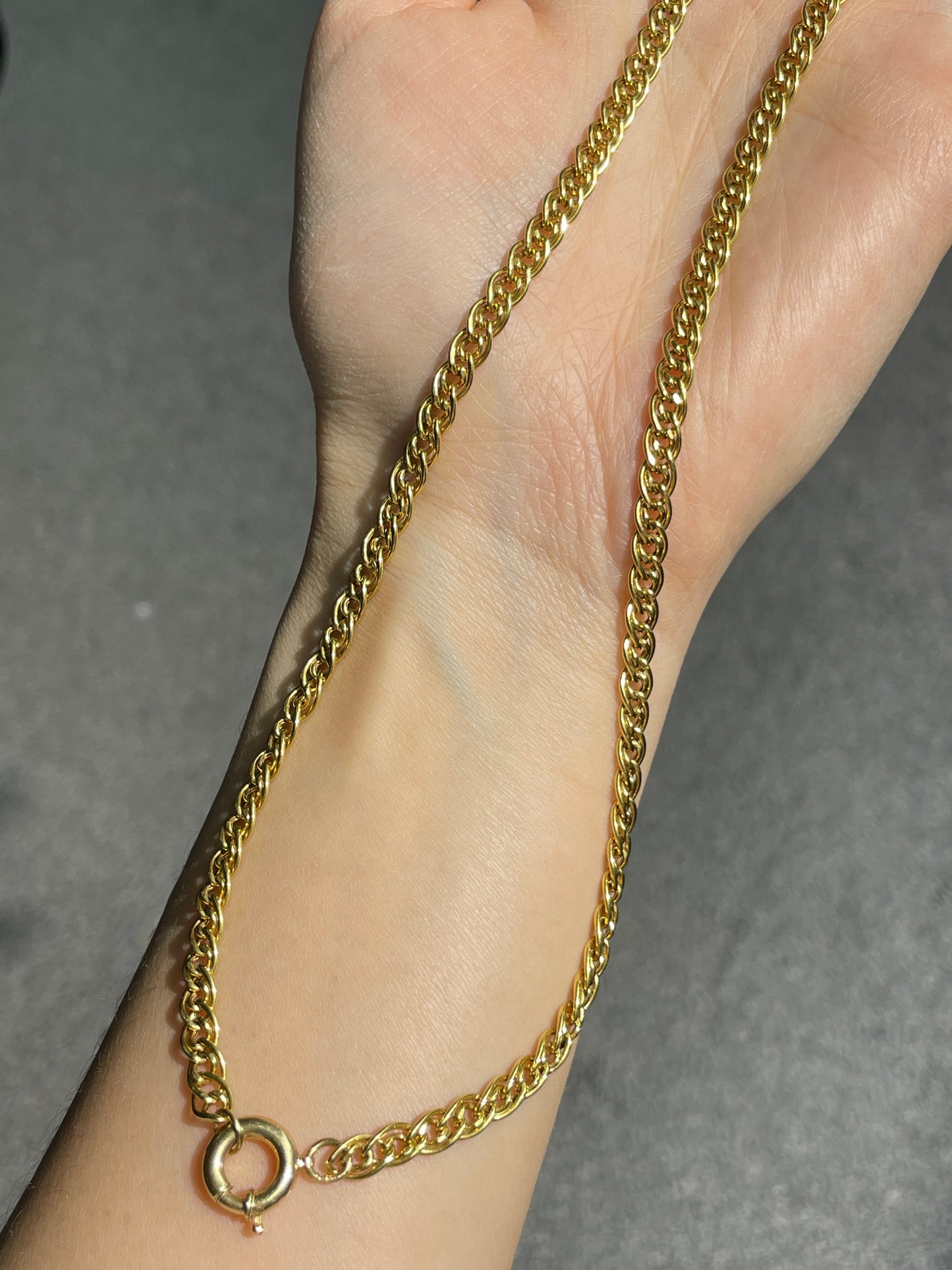 18K Gold 4.5 mm Fancy Link Chain Necklace