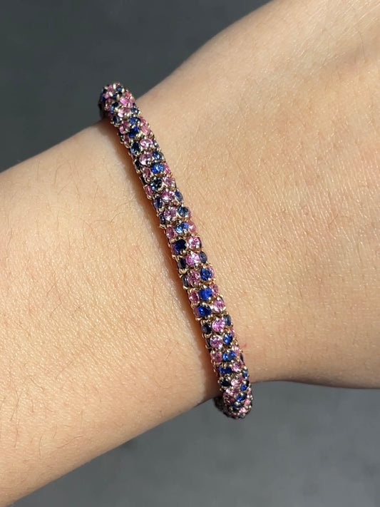 18K Gold Multi-Sapphire Bracelet