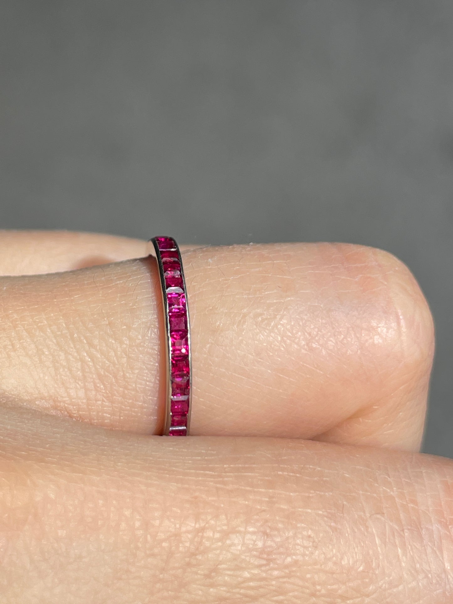 Antique French Platinum Ruby Band Ring