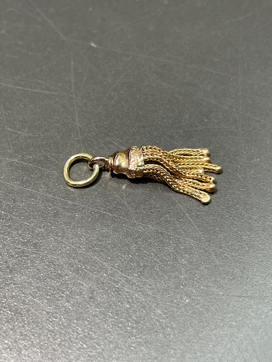 Vintage 18K Yellow Gold Mini Tassel Charm