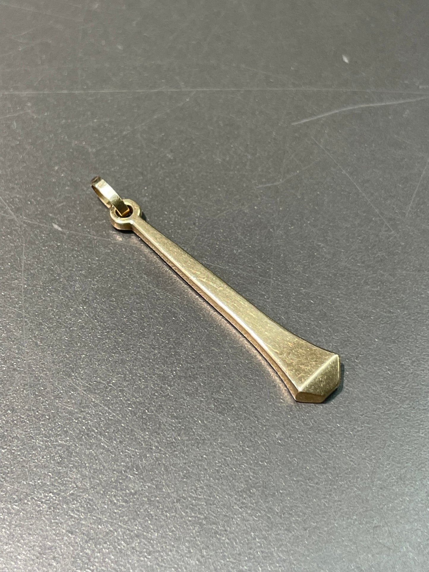 14K Yellow Gold Nail Pendant