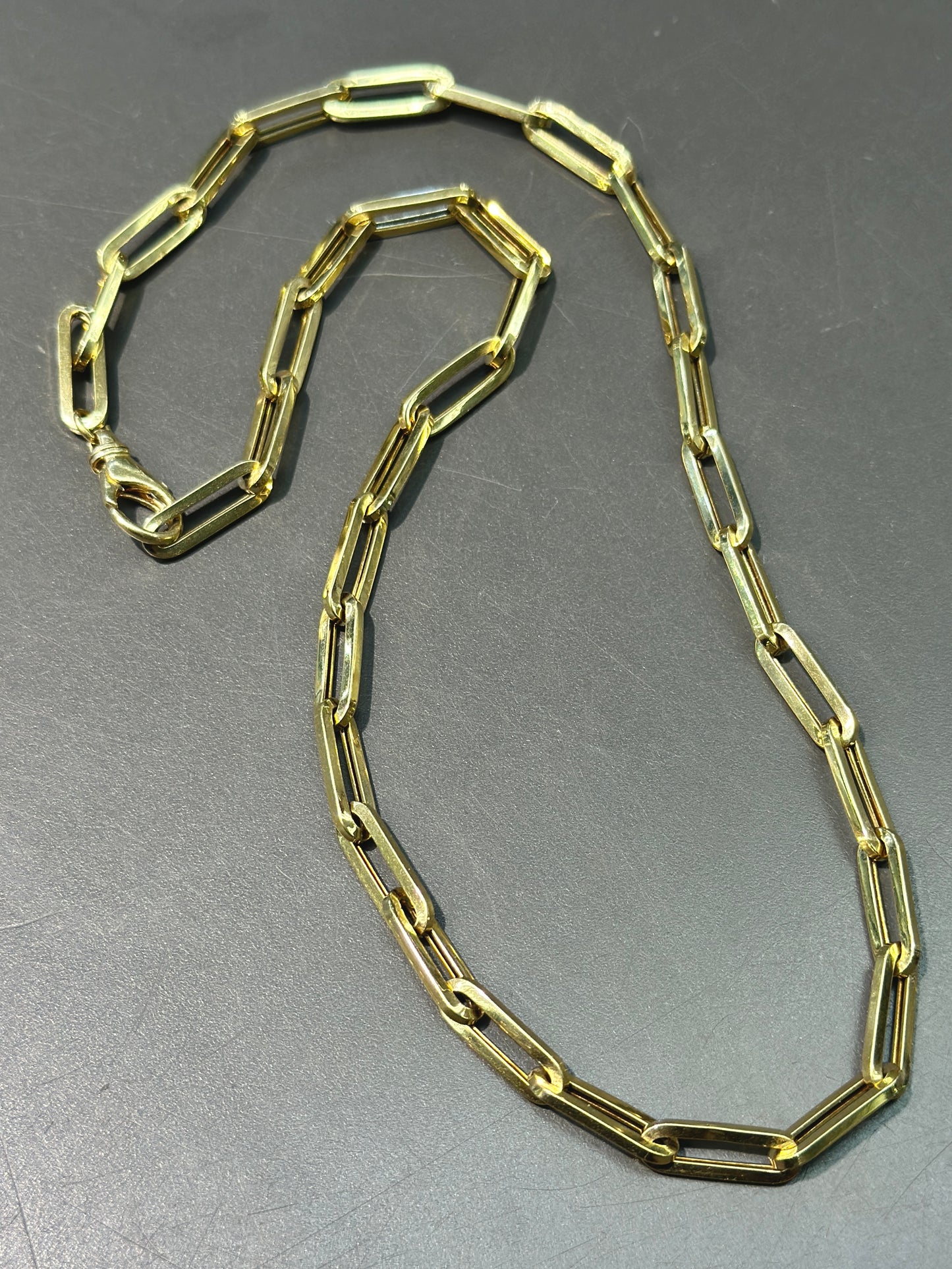 14K 金空心回形针链项链