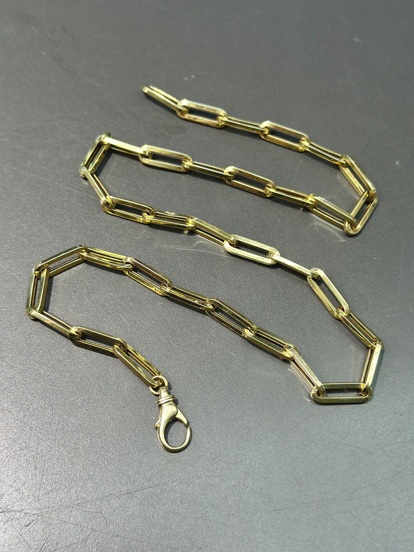 14K 金空心回形针链项链