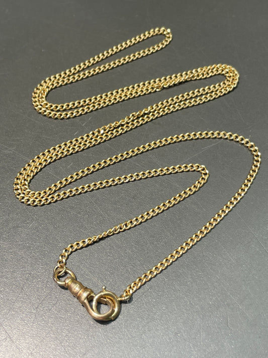 Vintage 14K Gold 2.0 mm Curblink Watch Chain Necklace