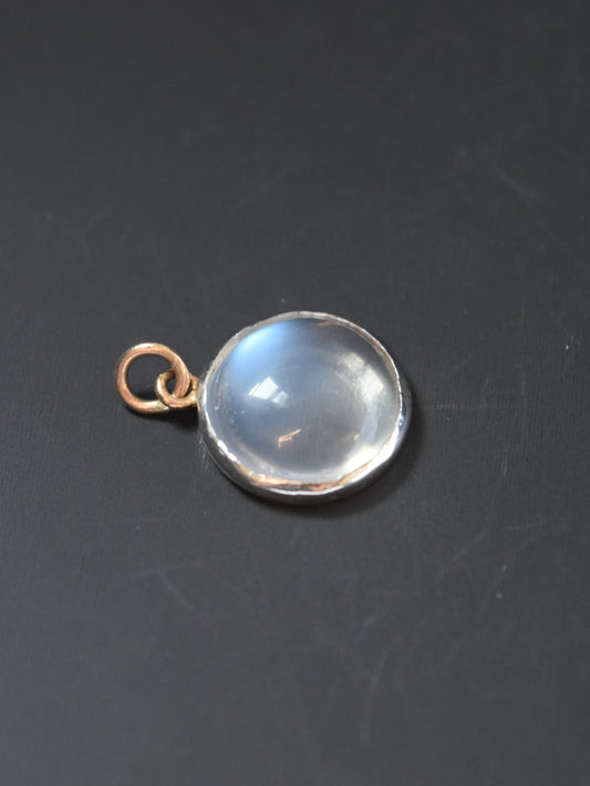 Art Deco Platinum 14K Yellow Gold Moonstone Charm